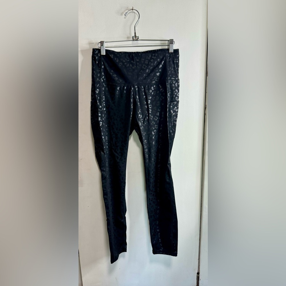 Workout Leggings ~ The Gym People ~ Size L ~ Black ~ Leopard Print